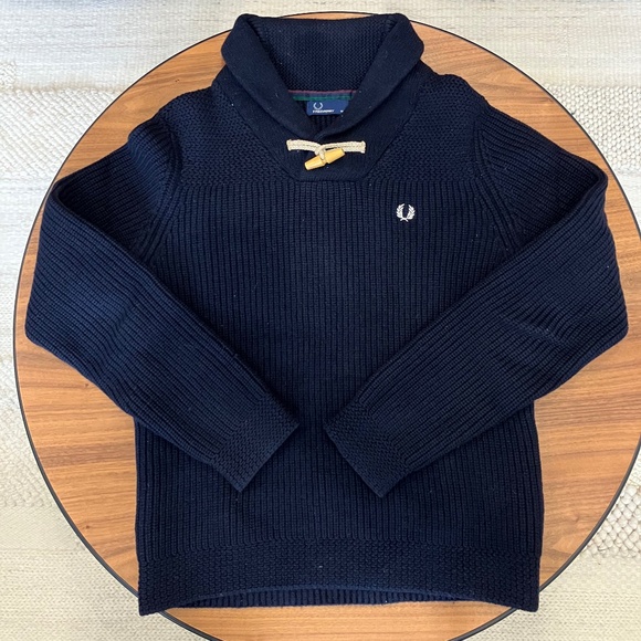 Fred Perry knitted shawl collar - Picture 1 of 2